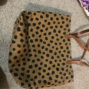 Madewell Canvas transport tote in leopard spot